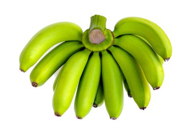 beyaz arkaplanda yeşil muz.