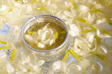 Kasede yasemin olan su. Tayland geleneği, Songkran festivali konsepti