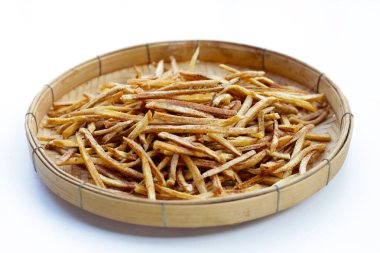 Crispy banana sticks. Fruit snack