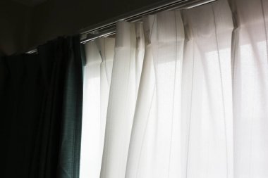 Perdeler kapı ya da pencere, oda dekorasyonu iç mekan.