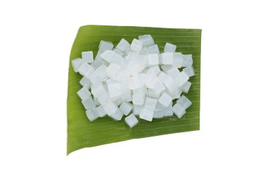 Şuruplu mini küp hindistan cevizi jölesi, Tayland tatlısı.