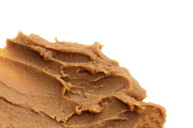 Beyaz arkaplanda Japon miso yapıştırıcısı.