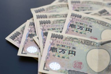 Ten Thousand Yen Bills, Japanese Yen Notes clipart