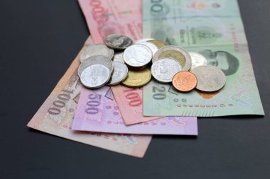 Tayland bahtından bozuk paralarla banknotlar