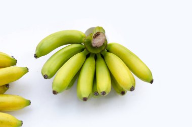 Beyaz arkaplanda muz meyvesi.