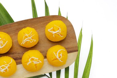 Toddy palmiye pastası. Khanom Tarn (Tayland tatlısı)