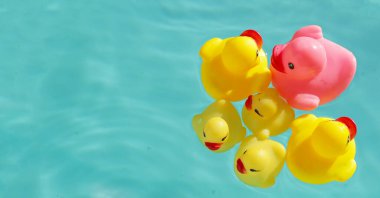 lastik ördek mavi su