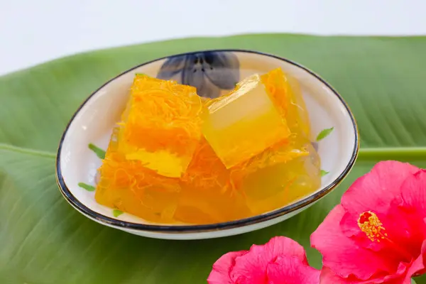 stock image Thai sweet egg floss jelly