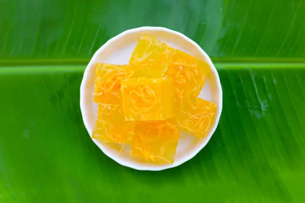 stock image Thai sweet egg floss jelly