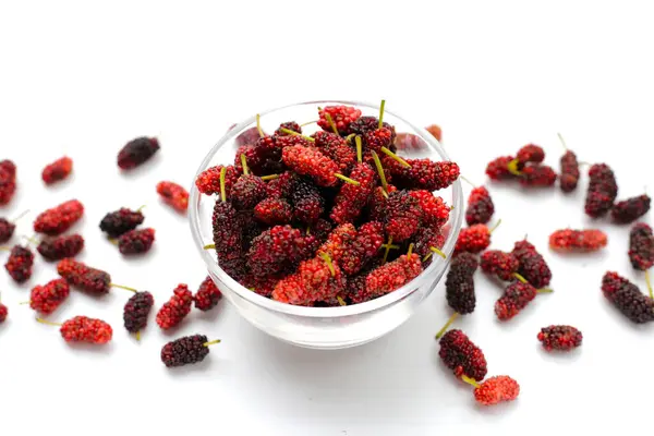 Stock image Fresh mulberry on white background.