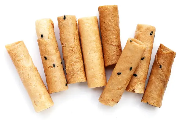 stock image Thai snack, crispy coconut rolls