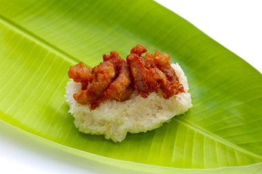 Kızarmış domuz eti yapışkan pirinç