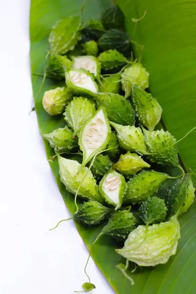 stock image Balsam pear, Bitter cucumber, Leprosy gourd