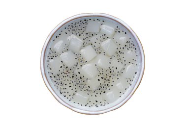 Pekmezli fesleğen tohumlu hindistan cevizi reçeli.