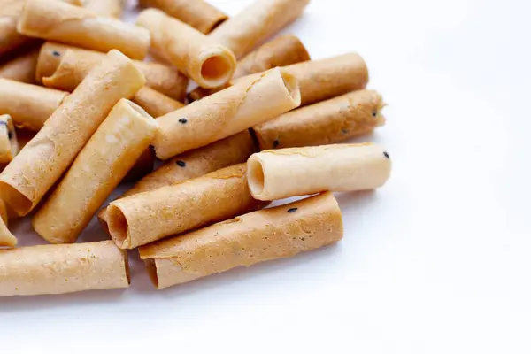 stock image Thai snack, crispy coconut rolls