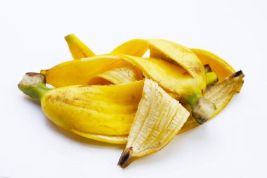 Banana peels on white background. clipart