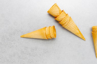 Beyaz Arkaplanda Waffle Konileri