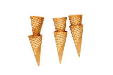 Beyaz Arkaplanda Waffle Konileri