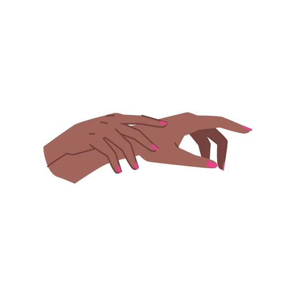 Маникюрные Ногти Изолированная Элегантная Рука Женщины Спа Салон Центр Красоты — стоковый вектор