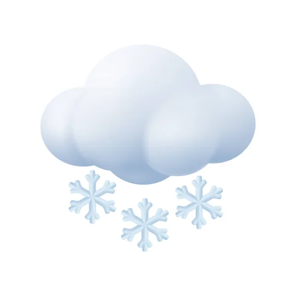 Снежный Прогноз Погоды Изолированный Метеорологический Отчет Облако Снежинками Снегом Метелью — стоковый вектор