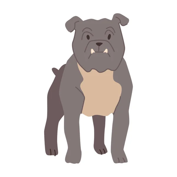 Bulldog Race Animal Canin Portrait Isolé Caractère Chiot Personnage Doggo — Image vectorielle