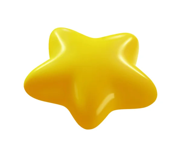 Goldener Stern Rotierend Isoliertes Symbol Für Auszeichnung Und Feedback Bewertung — Stockvektor