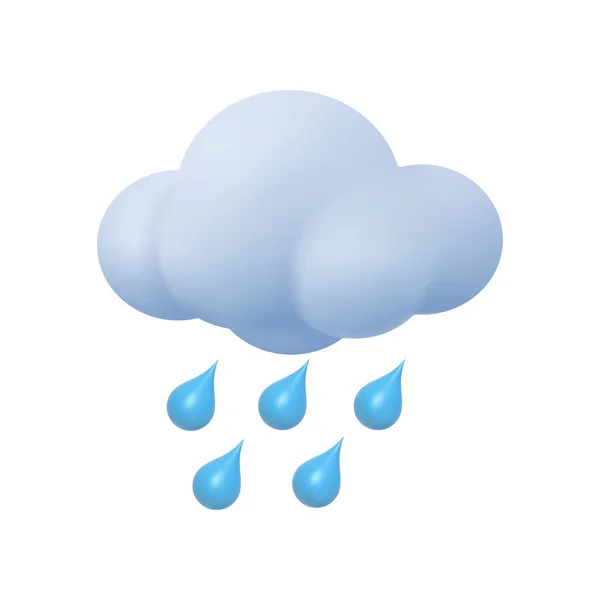 Lluvia Ciclón Nube Icono Pronóstico Del Tiempo Aislado Signo Meteorológico — Vector de stock