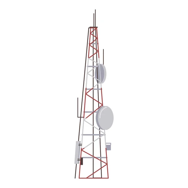 Torre Antenna Cellulare Isolata Icona Colori Illustrazione Vettoriale Dell Albero — Vettoriale Stock