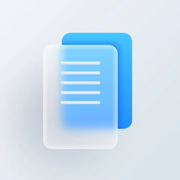 Documents Files Vector Modern Trend Icon Style Glassmorphism Gradient Blur — Stock Vector
