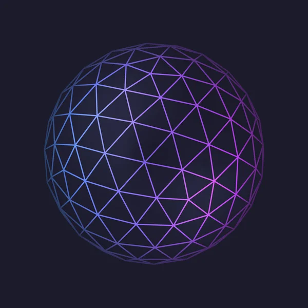 Nízko Poly Kruhový Kruhový Geometrický Tvar Neonové Barvy Izolovaný Vektorový — Stockový vektor