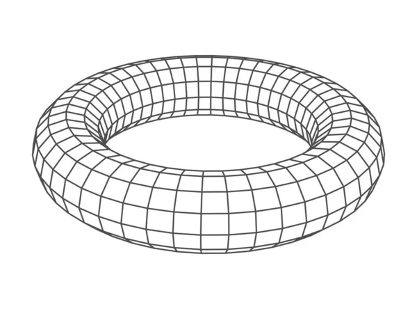 Cirkel Låg Poly Ikon Ram Perspektiv Visuell Wireframe Gitter Rutnät — Stock vektor