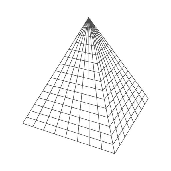 Pirâmide Figura Grade Baixo Poli Abstrato Forma Geométrica Ícone Perspectiva —  Vetores de Stock