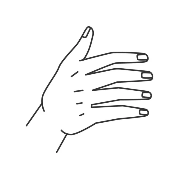 Perfekte Maniküre Abstrakte Handbewegung Vektor Gestikulierender Arm Isolierte Handfläche Mit — Stockvektor