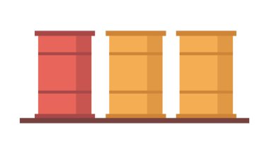 Gaz endüstrisi, üretim ve yakıt depolama. İhracat veya ithalat amaçlı petrol içeren izole variller, petrol fabrikası işletmeleri. Düz biçimli vektör