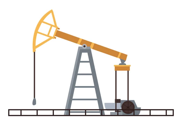 Gasindustriproduktion Oljepåse Isolerade Maskiner Som Utvinner Petroleum Marken Transport Och — Stock vektor