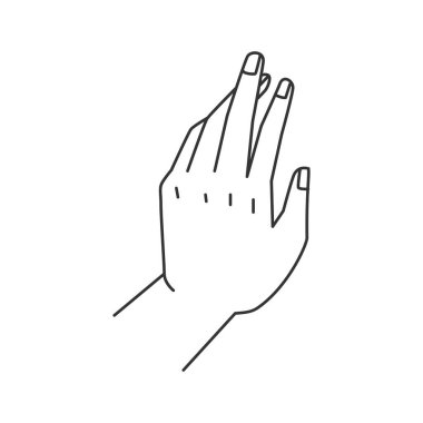 Soyut kol, avuç içi parmaklar, el hareketi. Parmakları açık insan avucu, dur ya da selamlama işareti. Toplantı sırasında vektör el sallaması, sözel olmayan iletişim işareti