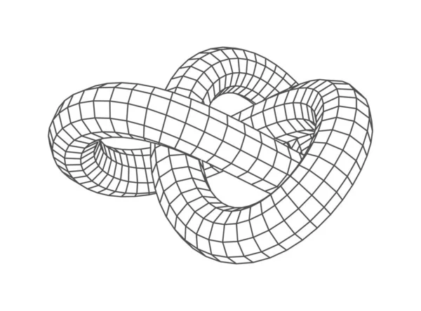 Forma Geometría Poli Baja Figura Abstracta Cuadrícula Nudo Perspectiva Geométrica — Vector de stock