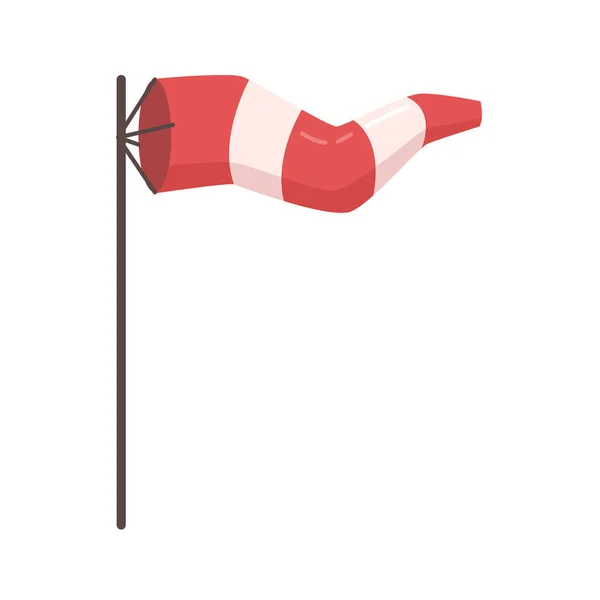Коническая Текстильная Трубка Ветровые Носки Полосатых Красно Белых Полосах Аэропортов — стоковый вектор