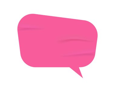 Thought or speech bubble, isolated banner for phrase. Dialogue balloon with copy space, talking and communicating glued wet sticker. Vector in realistic style