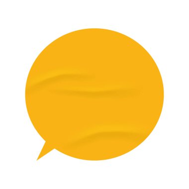 Rounded speech or thought bubble, dialogue box with wrinkled paper texture. Isolated banner with copy space for communicative phrases. Vector in realistic style