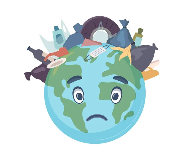 Lixo Resíduos Poluição Planeta Terra Terras Oceanos Problemas Natureza Ecologia — Vetor de Stock