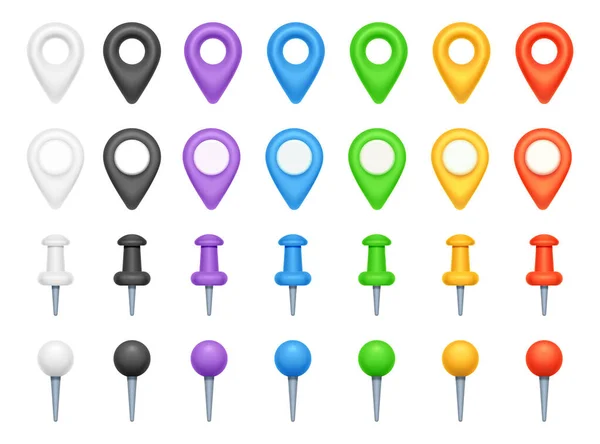 Ponteiros Localização Para Mapas Push Pin Aplicação Online Para Mapeamento —  Vetores de Stock