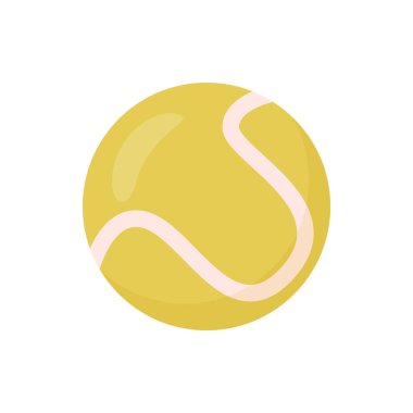 Oyun oynamak için tenis topu, spor aktiviteleri ve eğlence için tecrit edilmiş ekipman. Eğlence ve eğlence, boş zamanlardaki hobiler. Düz biçimli vektör