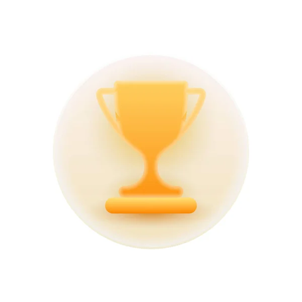 Premio Oro Trofeo Para Ganador Icono Cristal Aislado Copa Con — Vector de stock