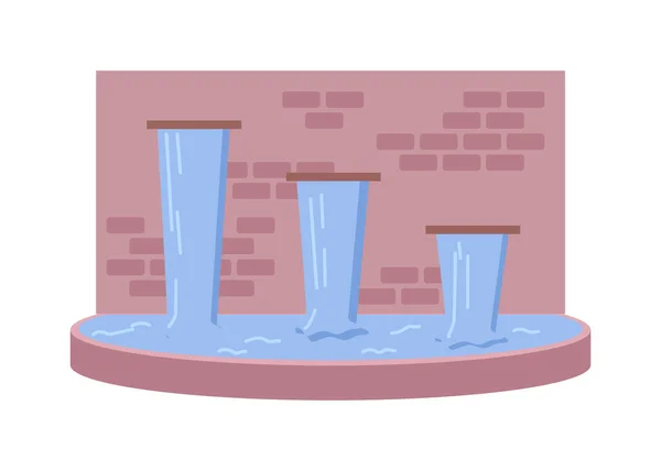 Jarní Nebo Vodní Proud Stěně Izolovaná Fontána Nebo Vodopád Návrh — Stockový vektor