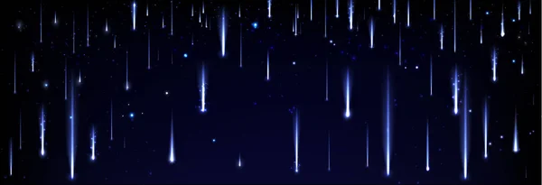 Падающие Падающие Звезды Реалистичная Коллекция Иллюстраций Вселенная Галактика Кометы Небесные — стоковый вектор