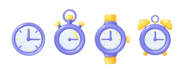 Illustration Purple Twin Bell Alarm Clock Wake Reminder Set Purple — Stock Vector