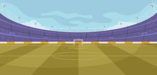 Soccer Stadium Tournaments Championships Empty Sport Arena Vector Illustration Football — Stock Vector
