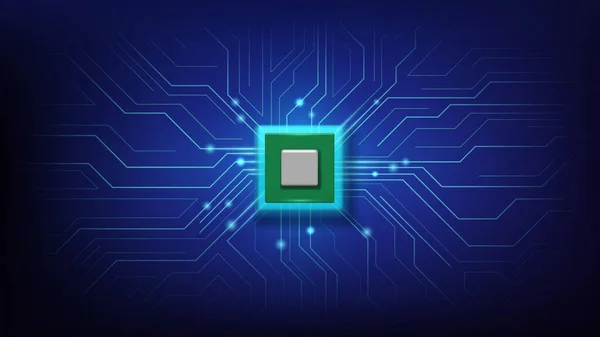 Processore Microchip Con Circuito Stampato Chip Digitale Futuristico Della Scheda — Vettoriale Stock