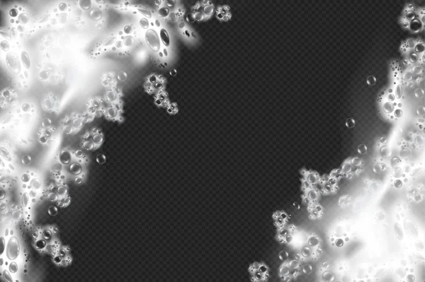 Bublinková Mýdlová Voda Bublinkami Sudy Realistická Ilustrace Mýdlo Nebo Šampon — Stockový vektor